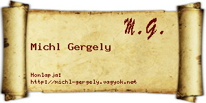 Michl Gergely névjegykártya